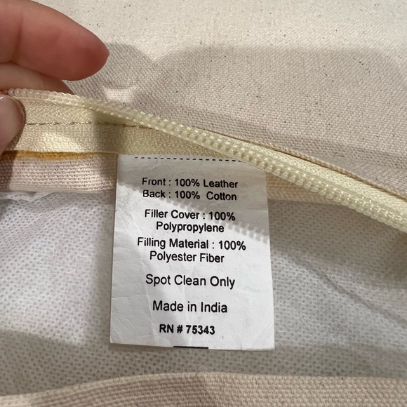 ONE- Never used genuine Cowhide Patchwork Chevron Pillowcase/ 4 available - Picture 6 of 8